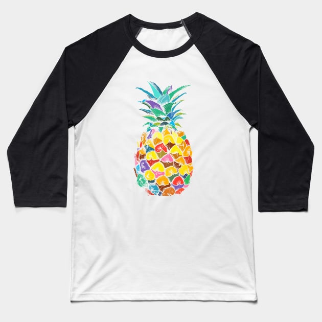 Colorful Pineapple Baseball T-Shirt by Luve